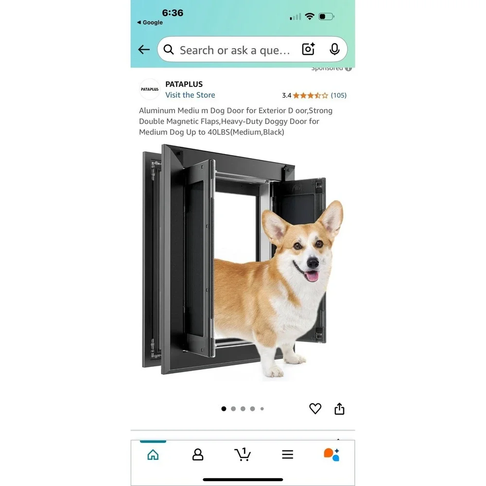 PATAPLUS Medium Pet Door | Heavy Duty Aluminum Frame | Lockable Slide | New